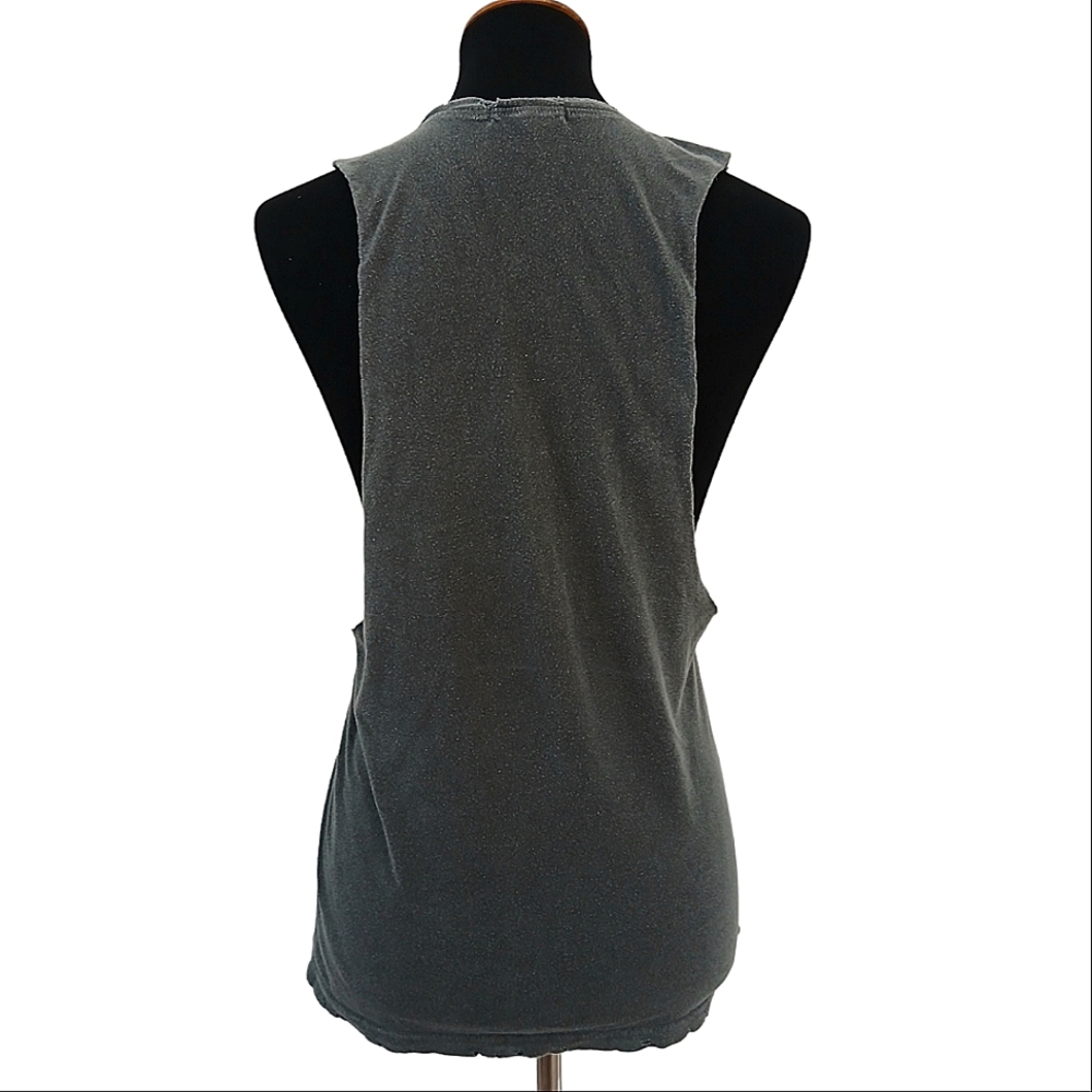 Distressed Tunic Muscle Tee with Graphic Size Small Gray Boho UO Tank Top Tshirt - Picture 5 of 9
